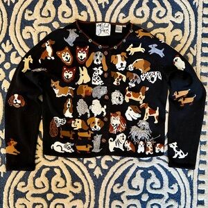 Michael Simon Long Sleeve Dog Lovers Cardigan - Women’s Medium